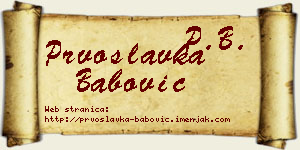 Prvoslavka Babović vizit kartica